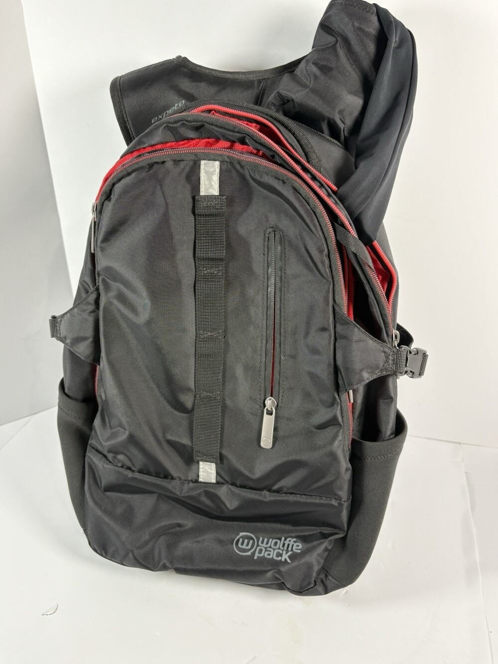 Wolffepack Expandable Anti Theft Backpack Black Red Expeto System Travel Bag
